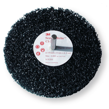 Disco de limpieza con mandril, negro, Ø150 mm
